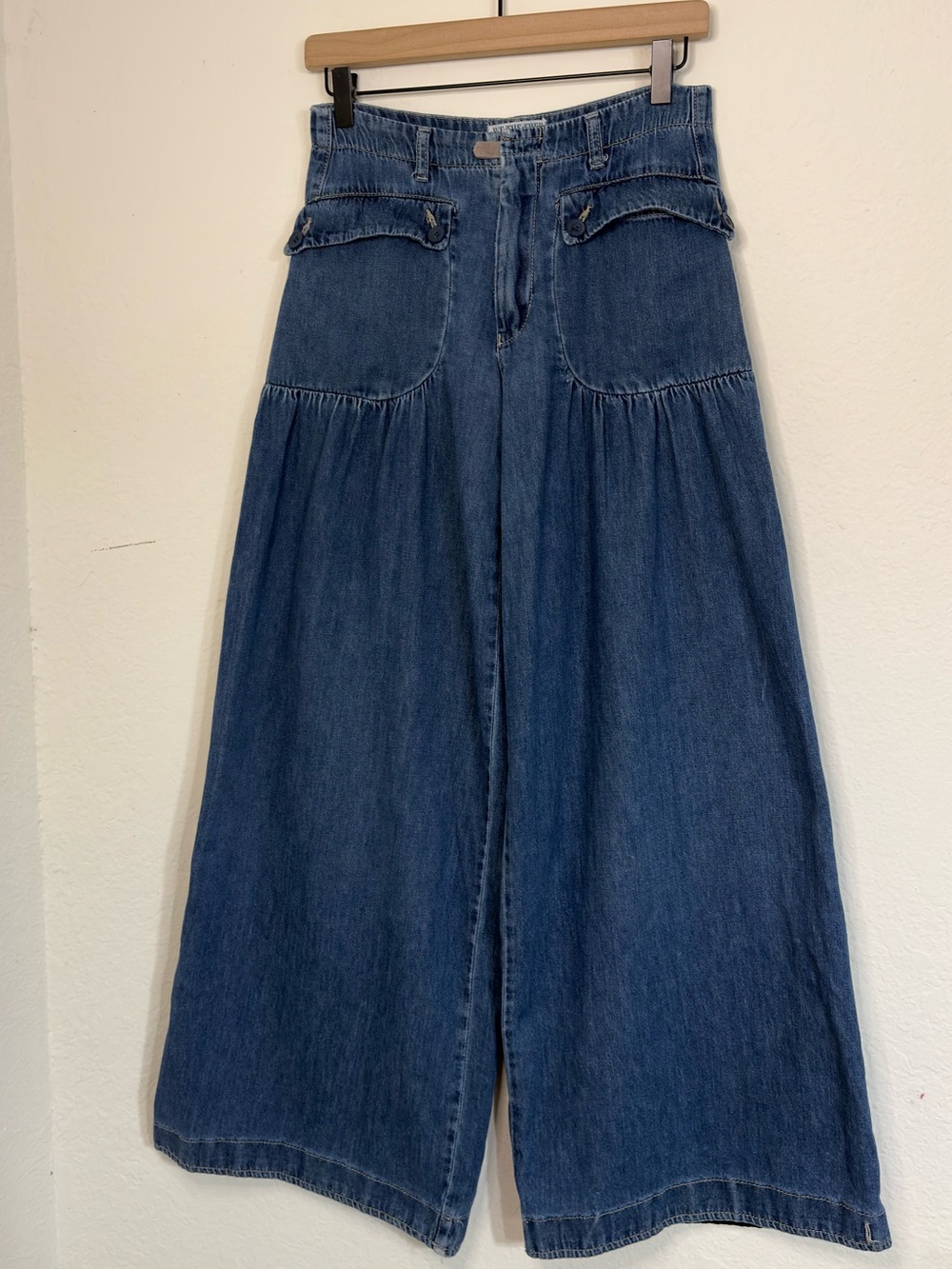 Free People We The Free Lotus Wide Leg Denim Jeans Sz 26 - Picture 9 of 13